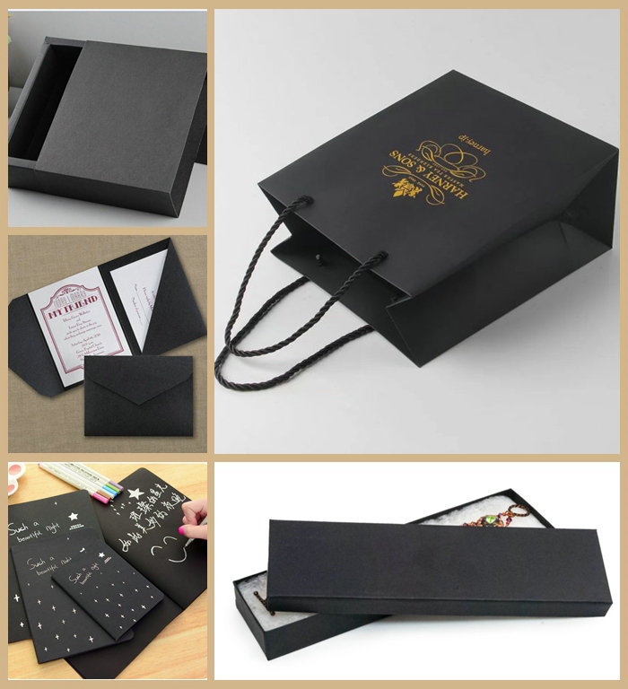 300gsm 350gsm Black Color Paper For Photo Albums Good Folding Resistance