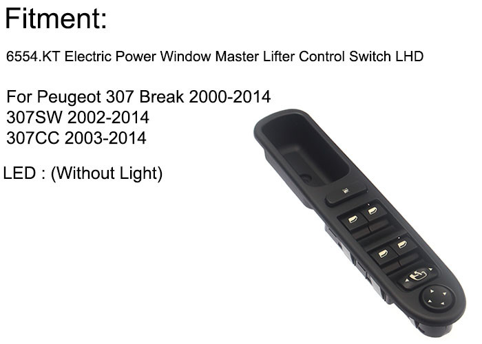 Black Auto Power Window Switch New Peugeot 307 T63 Electrically Foldable Mirrors