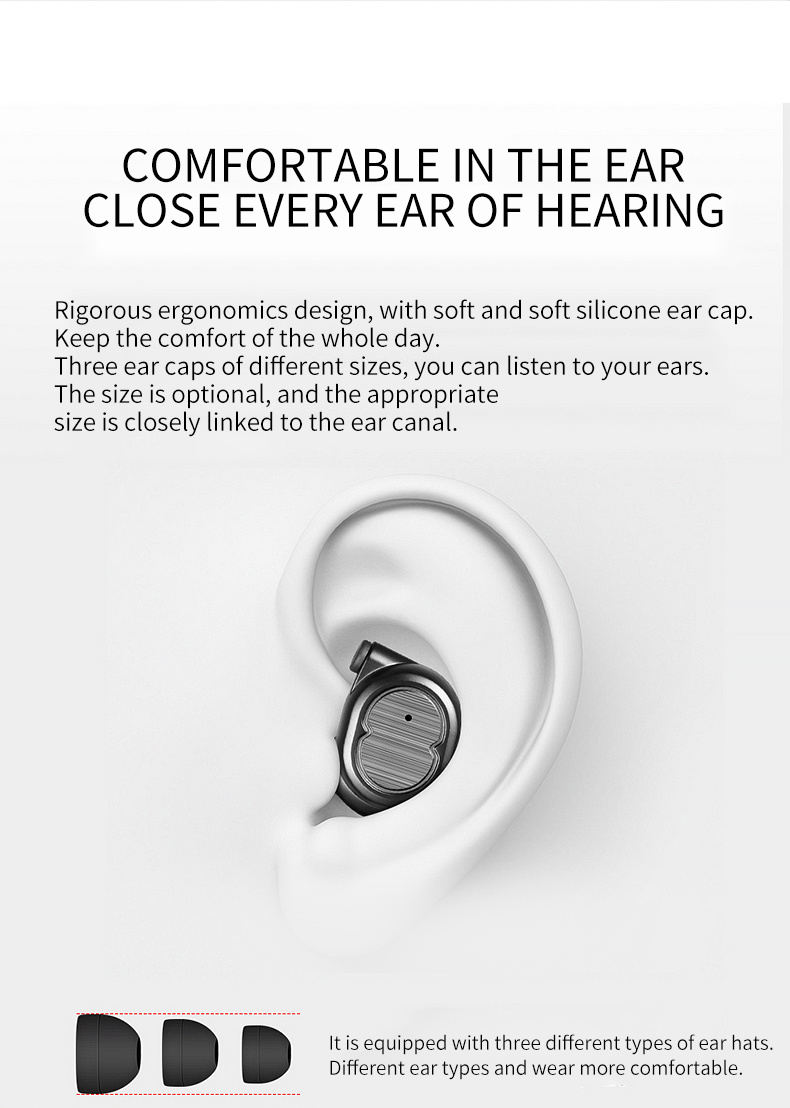T8 Wireless Earphone Tws Sport Bluetooth Headset Ipx5 Waterproof V5.0 Touch Control True Earbuds Bass 6D Stereo Head-Free Earbuds
