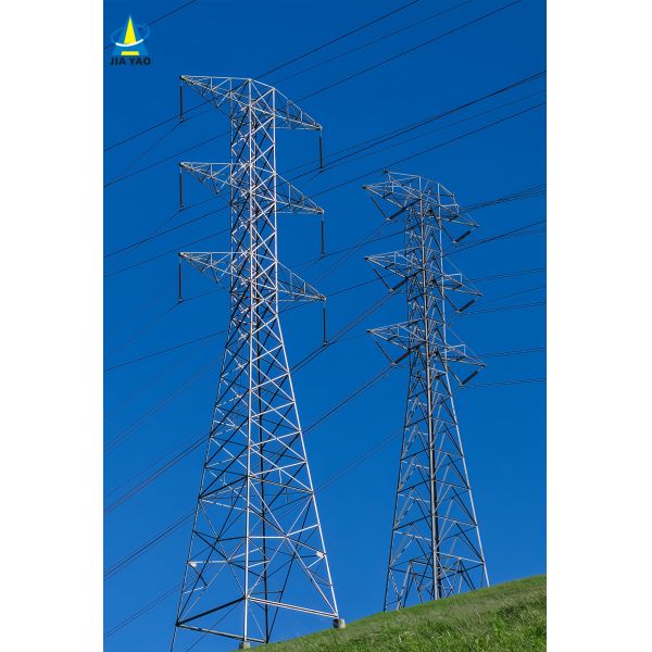 Power Transmission Tower Galvanized Steel 35m High Voltage Electric Grid Urban Areas Stable