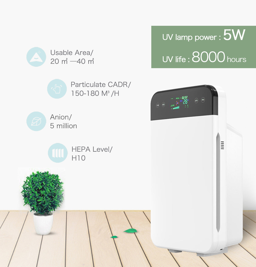 Portable CE CB Certificate UV Lamp Air Purifier Hepa Filter 7 Stages