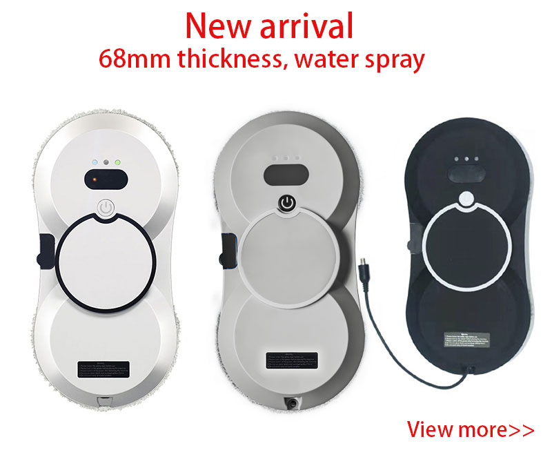 80W Electric Window Cleaner Robot Vacuum Cleaner with 2.4G Wifi Blue Tooth Tuya App Control
