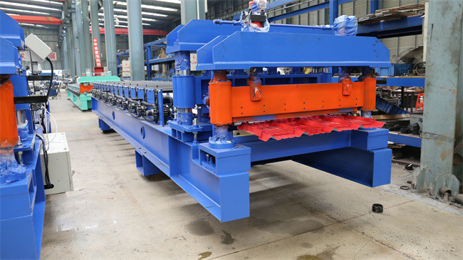 Color Steel Metal Glazed Tile Sheets Roll Forming Making Machine For 0.3mm-0.8mm Roof Panel