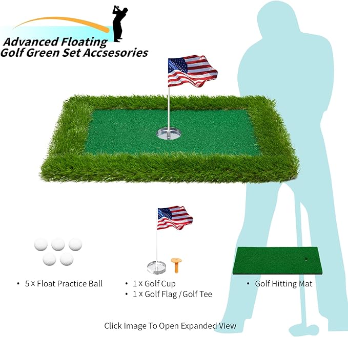Customized Floating Golf Green for Pools Heat-transfer Printing and OEM Logo Putting Mat