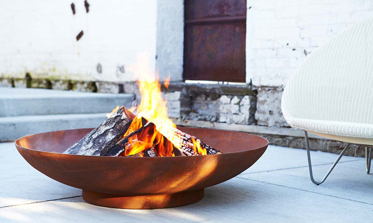 Patio Large Rust Heavy Wood Burning Outdoor Garden Corten Steel Fire Bowl Pit