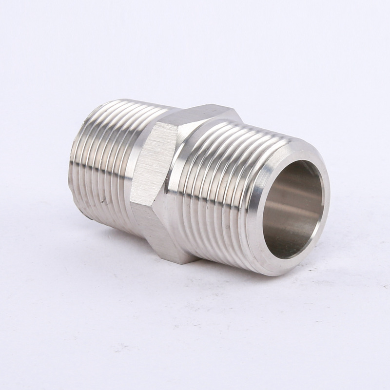 Stainless Steel Pipe Fittings 1/4"-4" NPT/BSPT Hexagon Male Threaded Nipple for Customized Support ODM