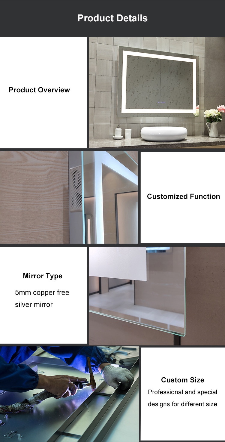 Wall Mounted Decorative Stick on Makeup Mirror with ETL CETL CE RoHS Certification