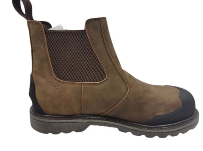 Rubber Out Goodyear Safety Boots Crazy Horse Leather Kick Off Protector Steel Toe Work