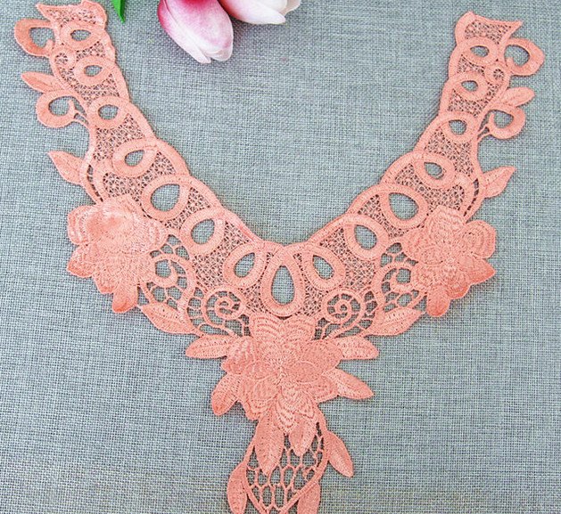 100%Polyester Water Soluble Embroidery Pajams Collar Lace Necklace Decoration