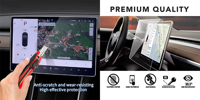 For Tesla Model 3 Y 9H hardness Safe anti shatter Center Control Touch Screen Car Navigation Tempered Glass Screen