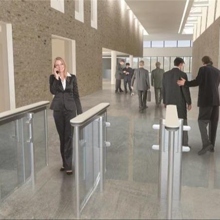 Waist Height Office Security Gates , 50HZ Pedestrian Access Control Turnstile