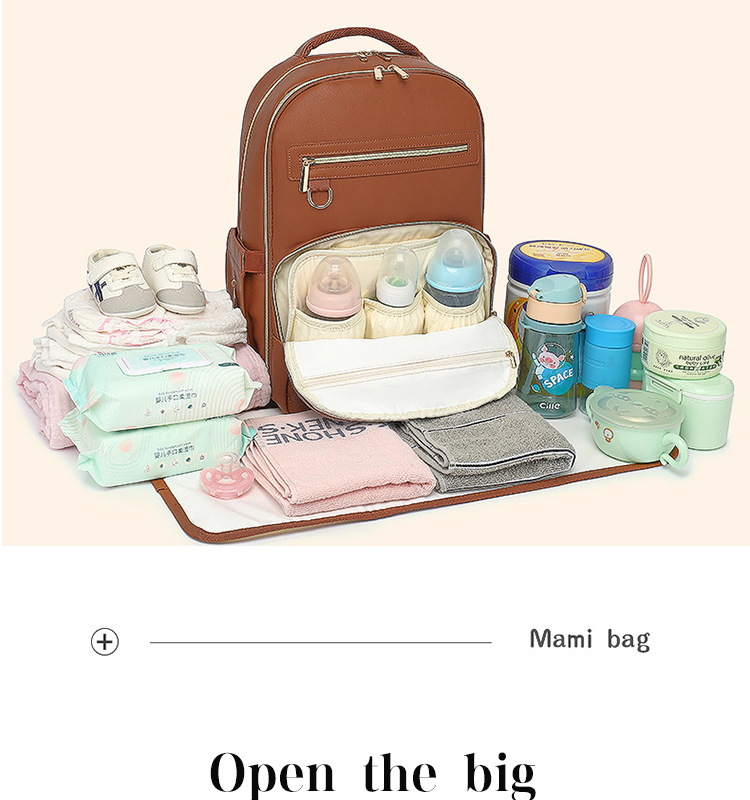 Factory Baby Diaper Bag Multi Function High Capacity Mummy Bag Changing Bag