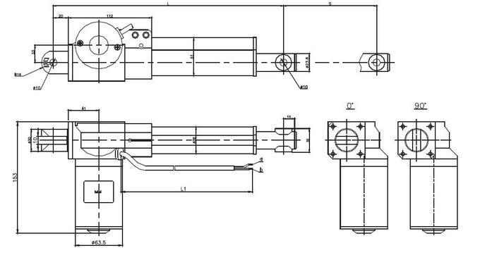 linear actuatos 24volt IP43, electric pistion 6000N load capacity