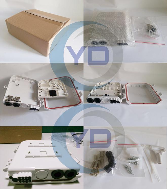 Plastic 1x8 PLC Fiber Optic Splitter Box , Wall Mount Fiber Optic Termination Box FDB0208
