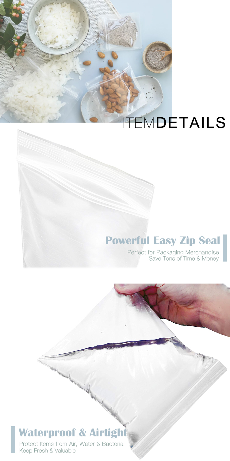 Compostable Eco Bio Reclosable Biodegradable LDPE Zipper Storage Plastic Poly Bags For Jewelry, Pills, Accessories