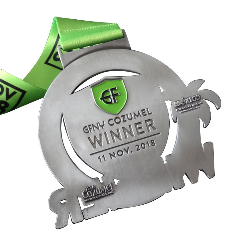 Color Filling Zinc Alloy Custom Metal Medals For Marathon Running Sport