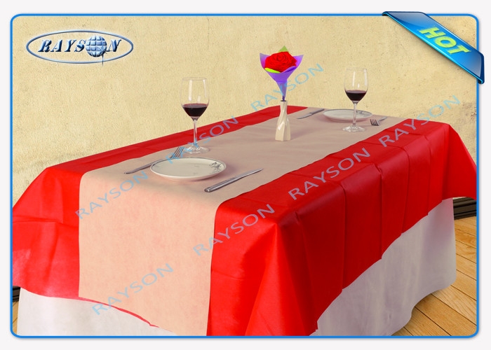 Pre Cut Pp Non Woven Tablecloth 50gram Rolled Packed By Heat Shrink Film