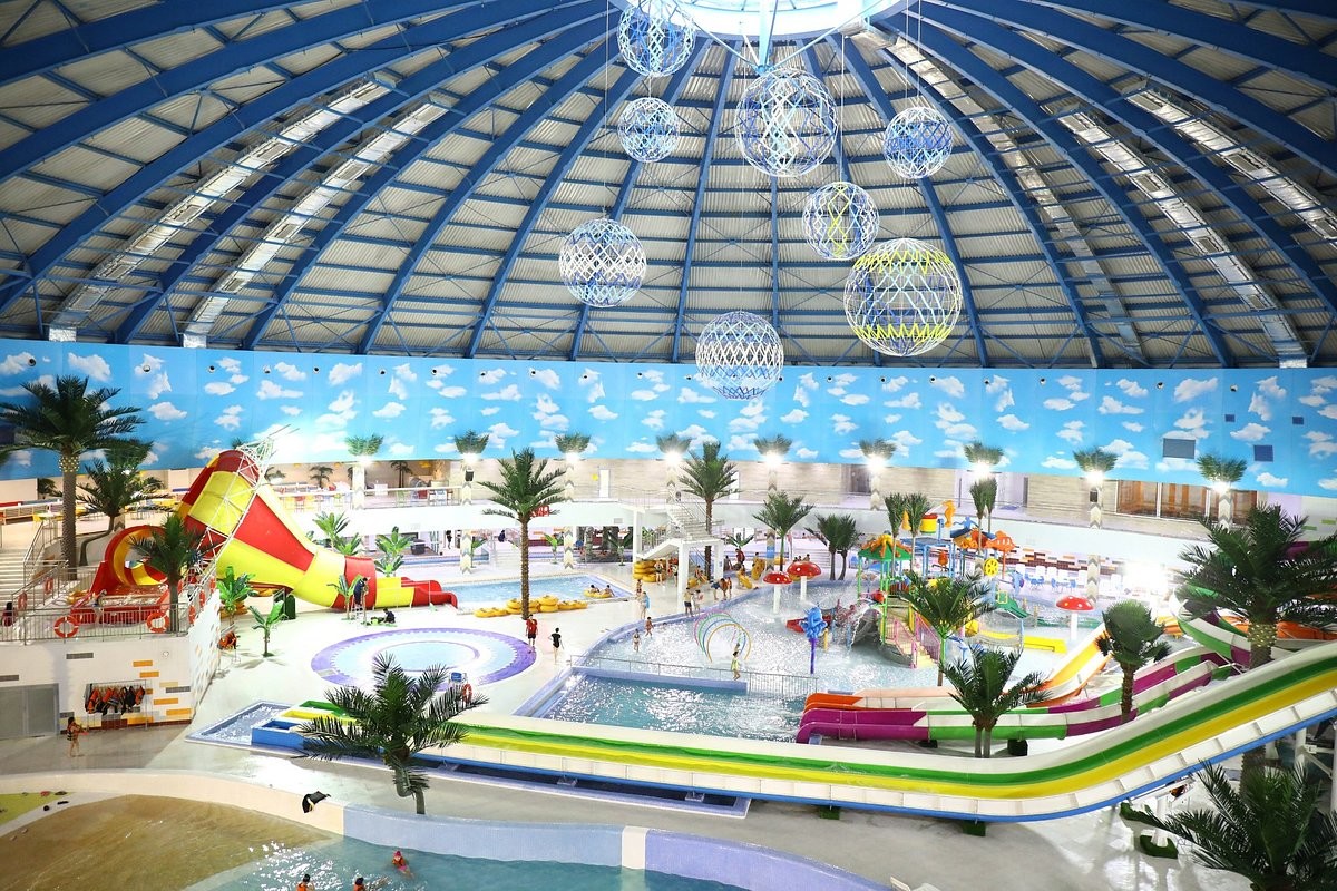Customized Kazakhstan Astana Indoor Fiberglass Pool Water Slide Park Project