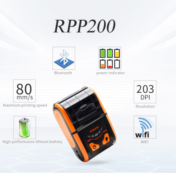 Android Bluetooth Barcode Scanner 58mm Portable Mini Thermal Printer