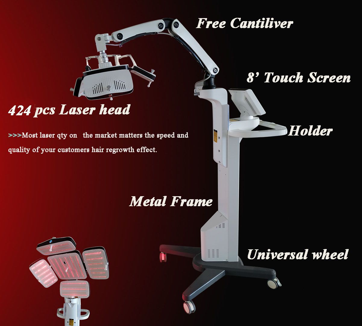 Diode LLLT Laser Hair Growth Machine 650nm Alopecia Baldness Treatment
