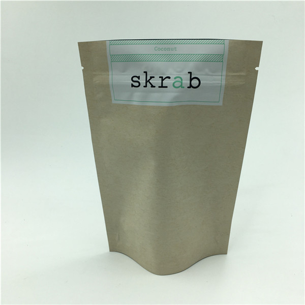 Stand Up Silver Foil Sachets with Doy Pack Design for Coffee Body Scrub Packaging