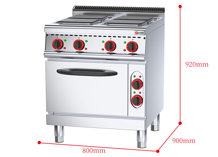 Multifunction Square 4 Hot Plate Range With Electric Oven for Eco-friendly Kitchen