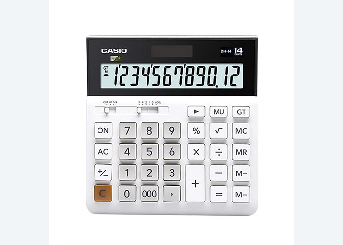 For Authentic Casio DH-14 Bank Financial Accounting computer Wide body 14 digit solar calculator