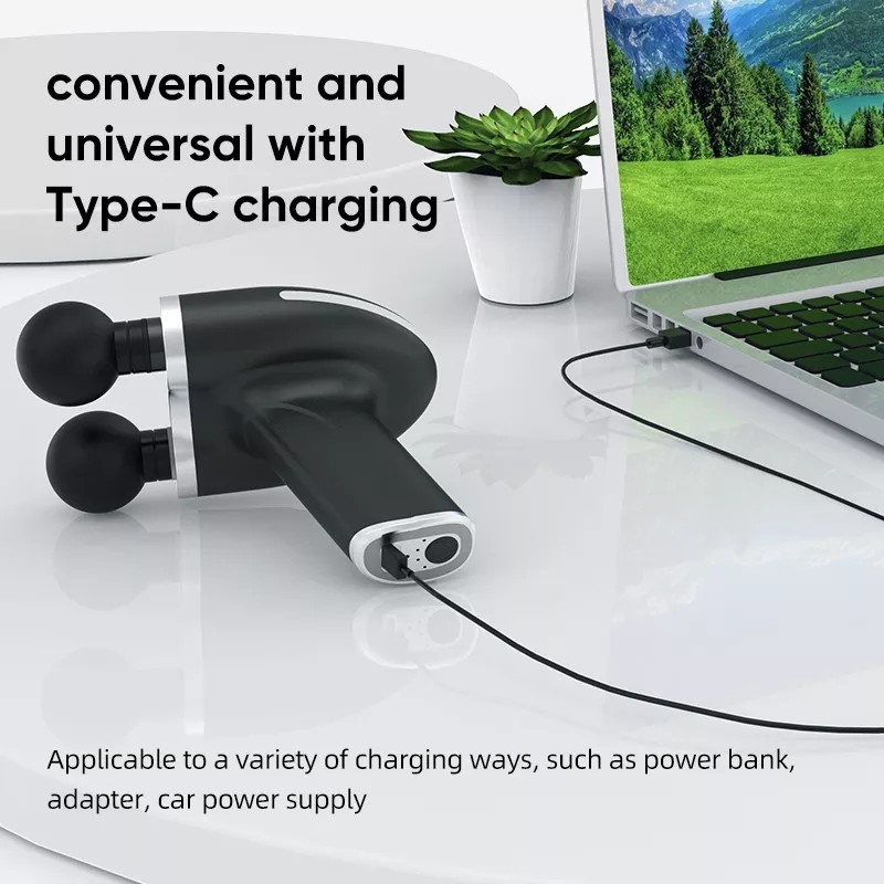 Massage Gun Deep Tissue,Unique double massage head design,Muscle Percussion Black Massager Guns