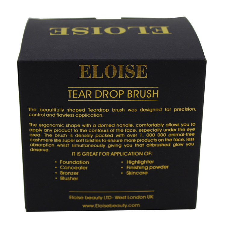 Matte Black And Rose Gold best cosmetic packaging Paper Box For Make Up Brush