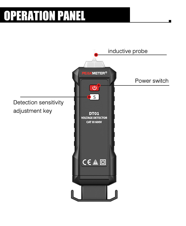 Alternating Current Voltage Detection Pen Audible Alert and Neutral/Phase Wire Identification