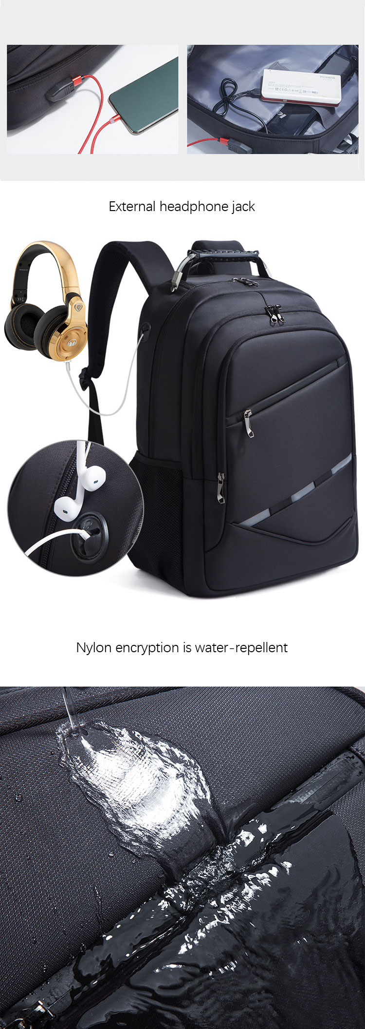 Custom Computer Backpack For Business Travel , Anti Theft Smart Backpack With USB