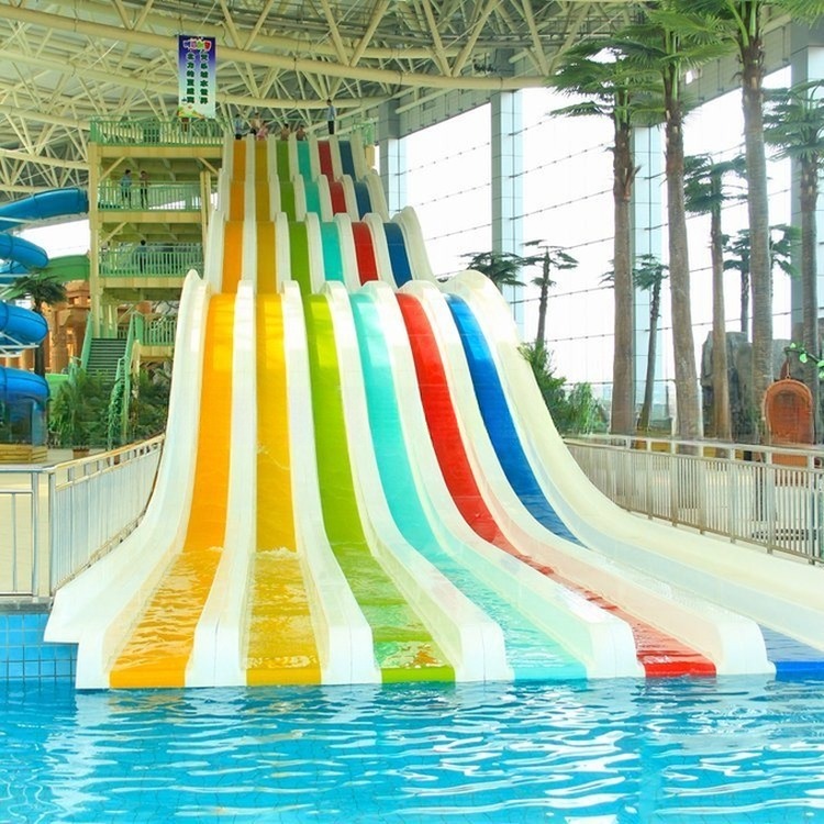 Fiberglass Rainbow High Speed Racing Water Slide for Aqua Park
