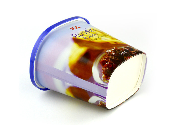 Oval Ice Cream Paper Tube Packing With PE Cap For Dry Food / Cookie / Chocolate