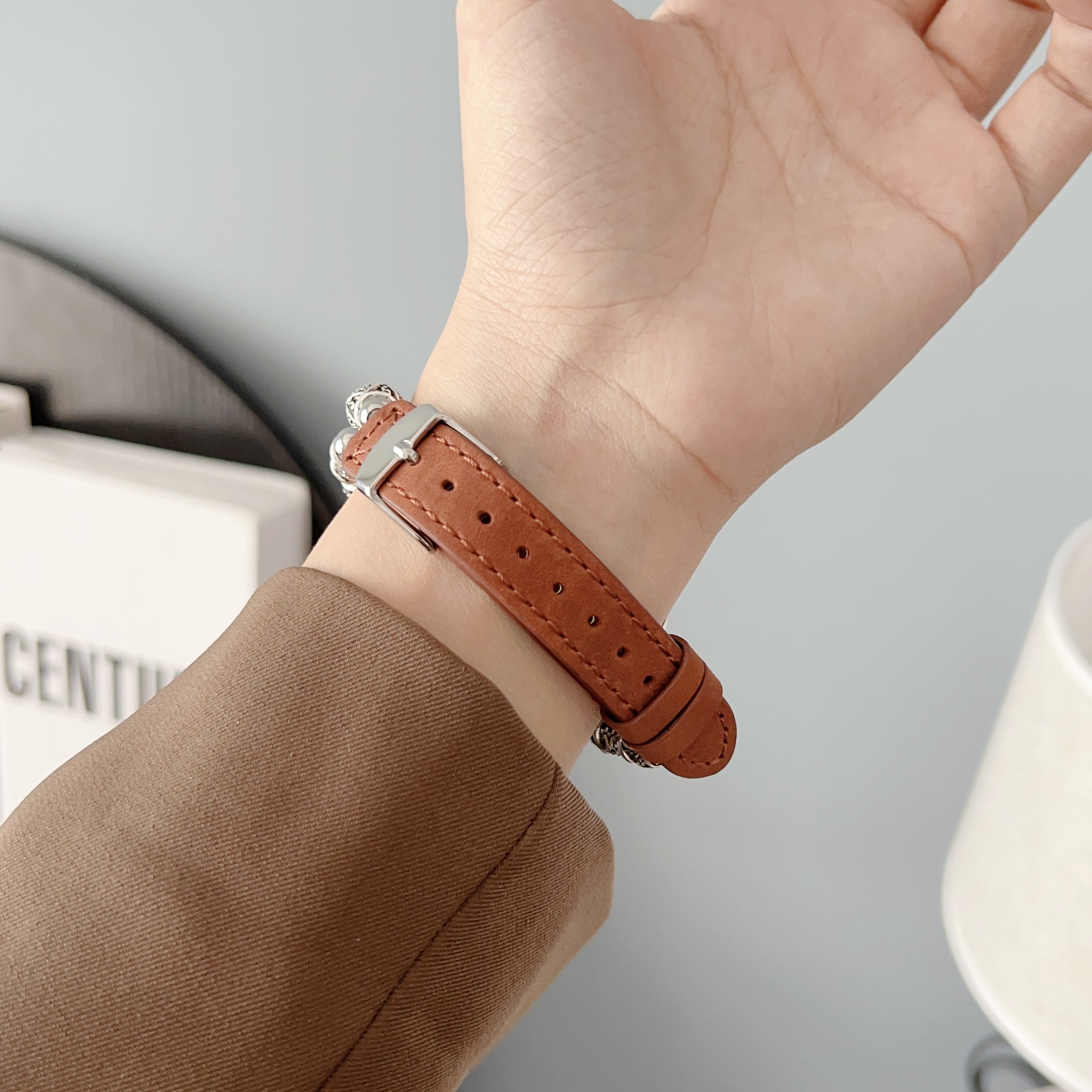 38mm Band Width Leather Strap Watchband for iWatch Luxury Design