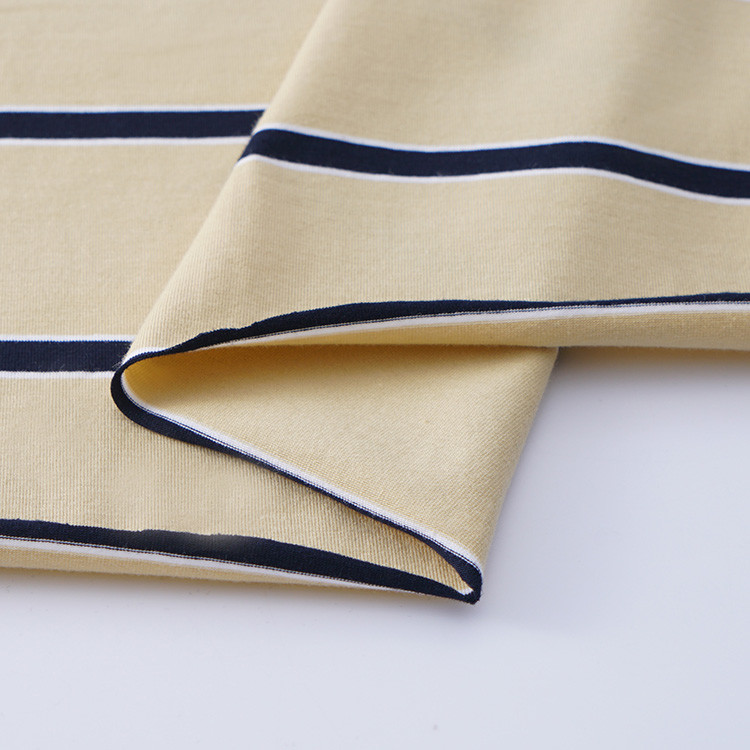 Environmental Soft Skin-Friendly Personalised Striped Knit Fabric For T-shirt