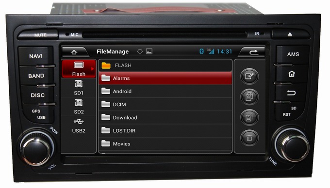 Android 4.2 car stereo for Audi A4 2003-2011 with gps system radio TV bluetooth OCB-7013C