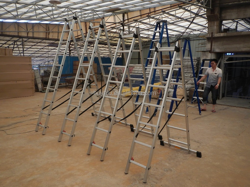 Mutifunctional Aluminum Step Ladder Extention Combination Aluminum Ladder