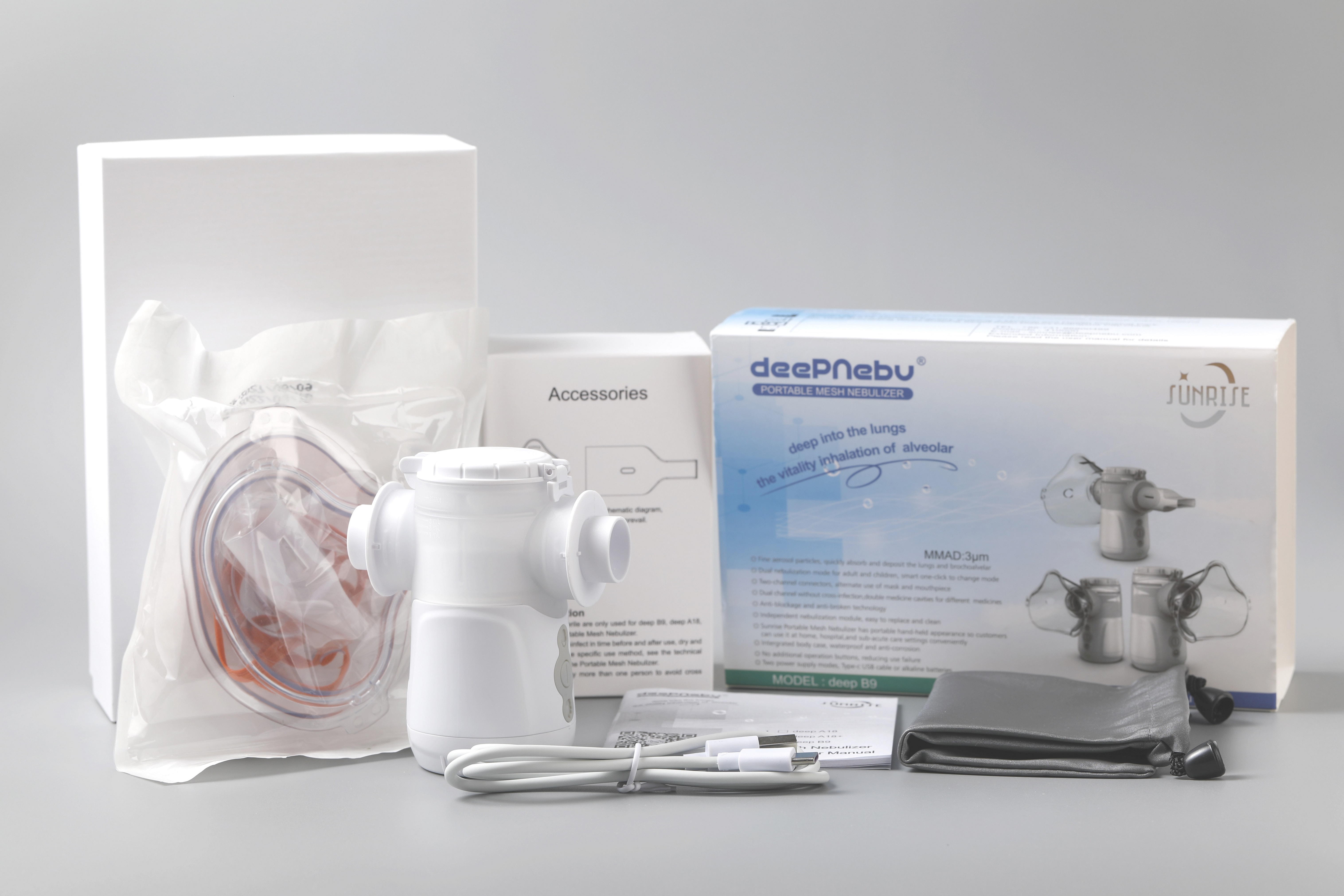 Innovative Electric Portable Mesh Nebulizer Machine 1.8μm - 3.6μm Fine Particles