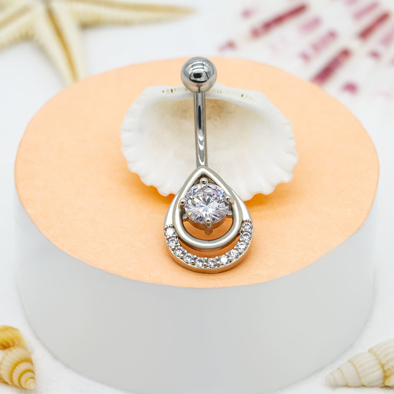 Crystal Water Drop Dancing Diamond Jewelry Belly Dance Chain Piercing Ring