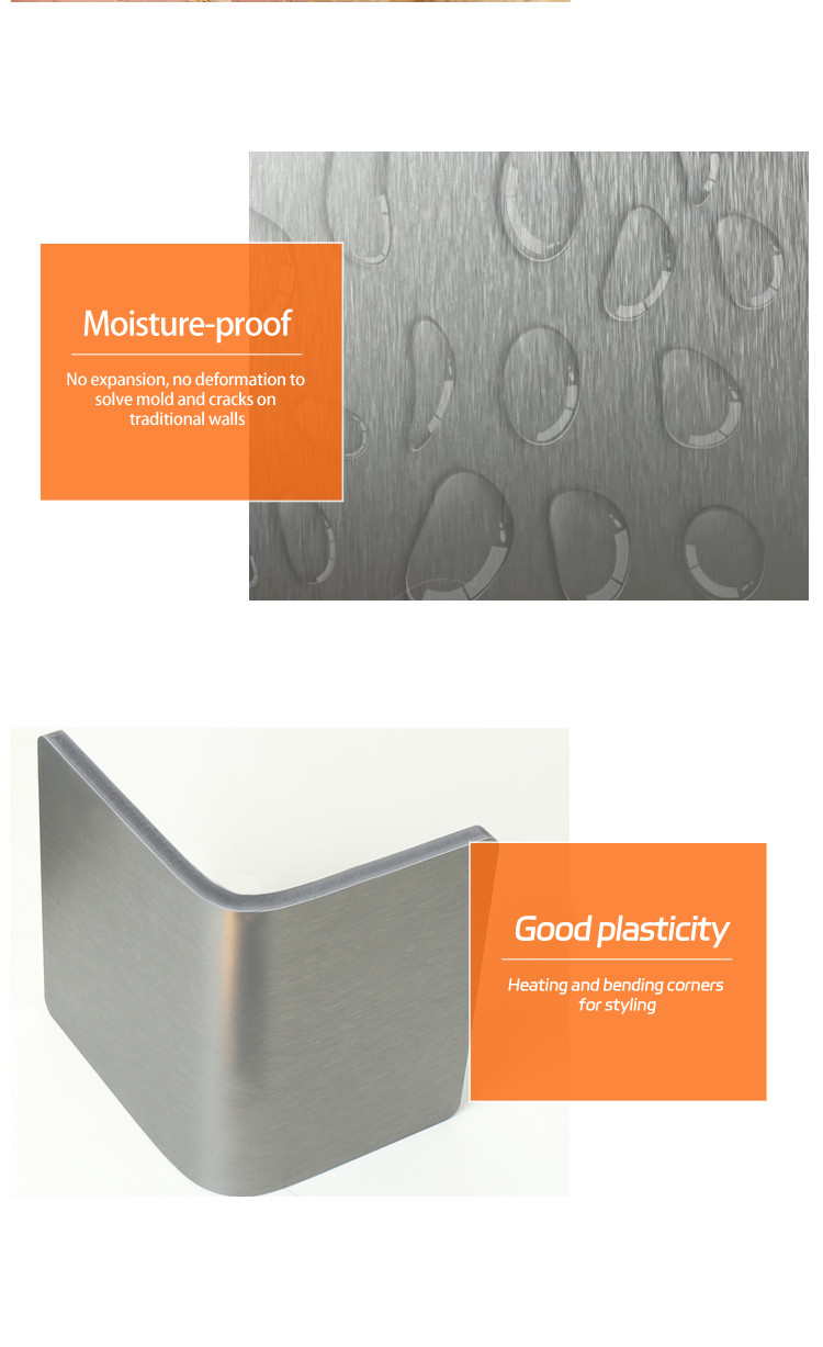 Interior Decoration Waterproof Soundproof Simulation Metal Wood Veneer Wall Panels