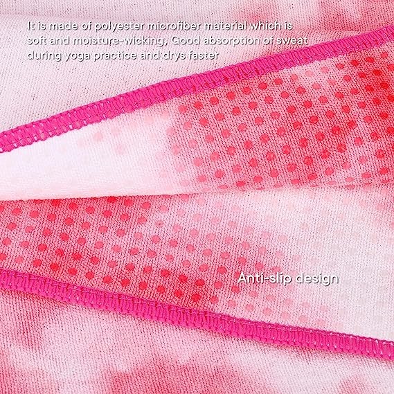 Non Slip Custom Foldable Yoga Mat Towel Highly Absorbent Cleanable