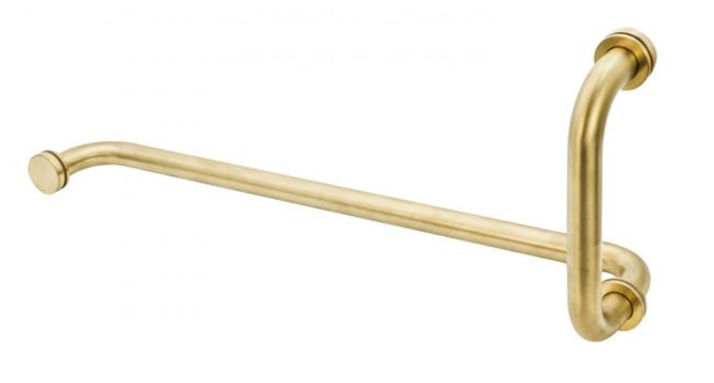Hotel Round Tube Shower Door Glass Handle Seven And L Shaped High Strength