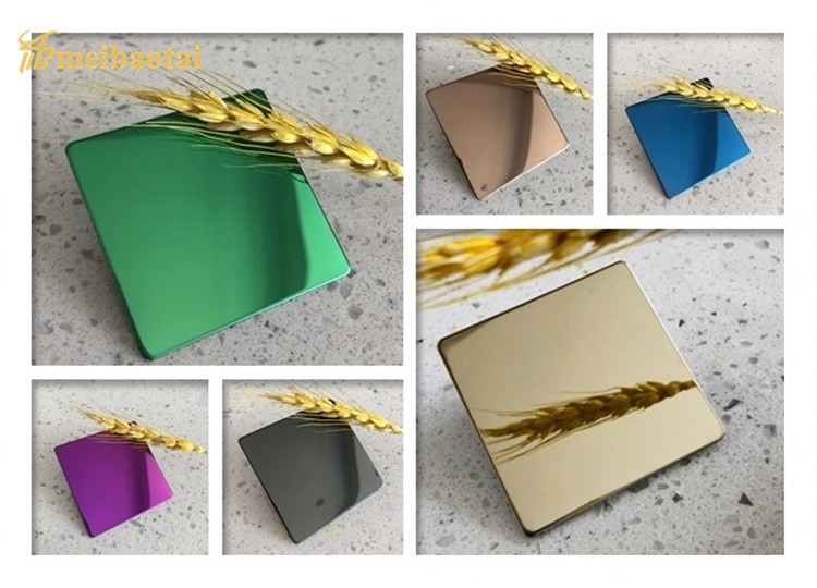 Green Mirror Finish Coloured Stainless Steel Sheet 1.2mm Thickness