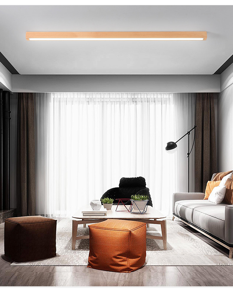 Long ceiling ceiling light porch wooden lamp aisle corridor wall hanging line log led lights（WH-WA-47)