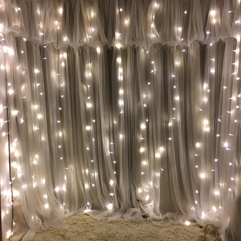 IP44 3*3M 300 LED Copper Wire Curtain Light 5V USB With 8 Mode