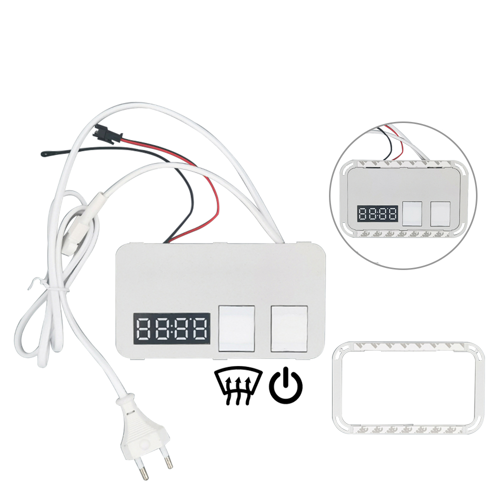 Integrated Mirror Touch Dimmer Switch 2 Gang Time Temperature Display Defogger Inductive Switches 12V 5A 60W