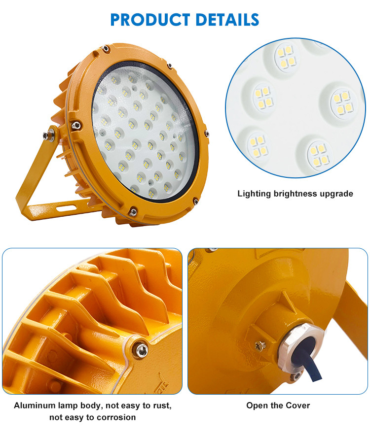 Work Explosion Proof Lighting Fixtures Intrinsically Safe 100lm-120lm/w