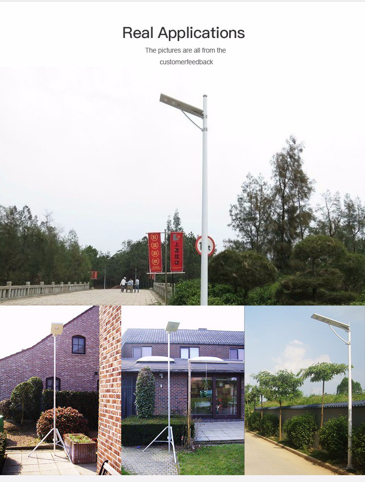 Solar Panel Integrated Motion Sensor High Brightness ip65 30w 35w 60w Solar Street Light with pole