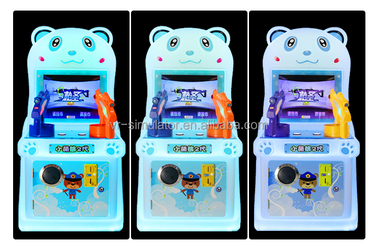 Cute bear kids bullets arcade shooting kids coin operated game machine for indoor shopping mall