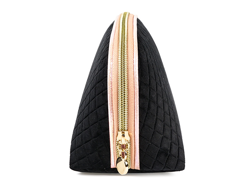 Flocking Zipper Velvet Storage Bag For Beautician